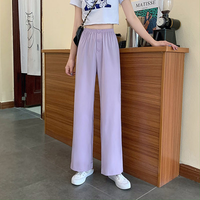 Sieviešu ikdienas bikšu taisns modelis ar pogām