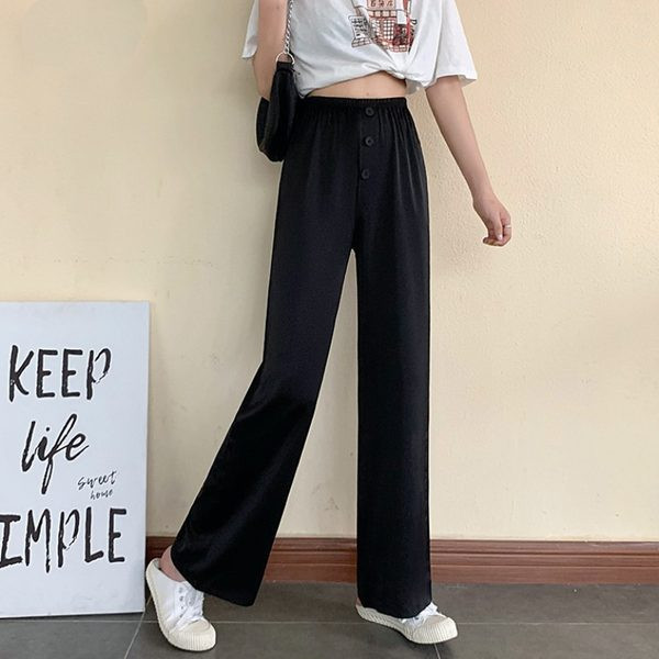 Sieviešu ikdienas bikšu taisns modelis ar pogām