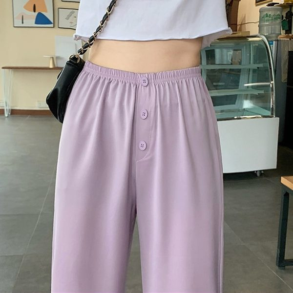 Sieviešu ikdienas bikšu taisns modelis ar pogām