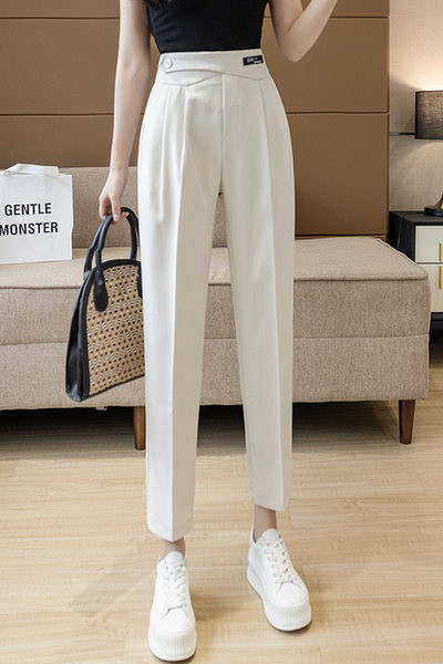 Sieviešu vienkrāsainas bikses - taisns modelis