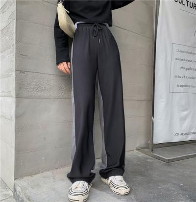 Pantaloni lungi model drept dama cu cravate