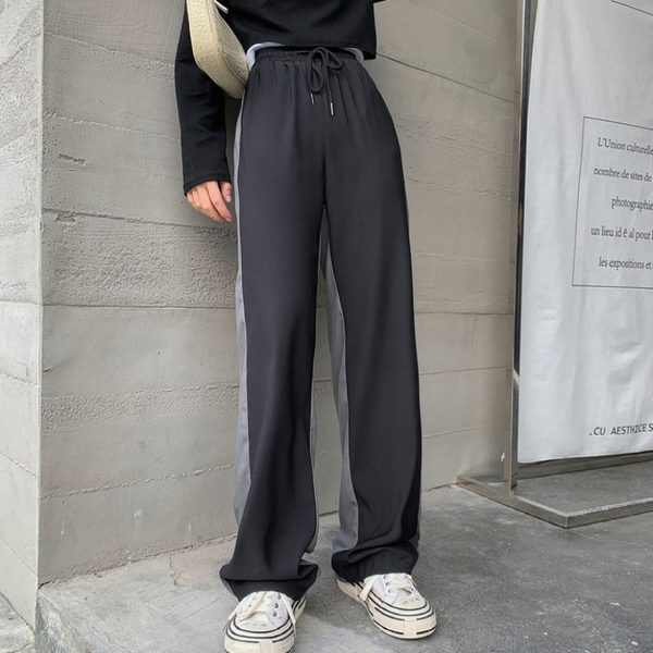 Pantaloni lungi model drept dama cu cravate