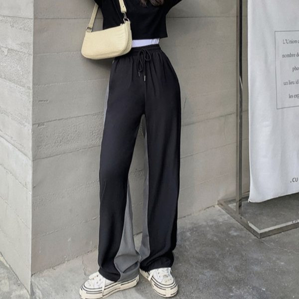 Pantaloni lungi model drept dama cu cravate