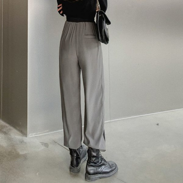 Pantaloni lungi model drept dama cu cravate