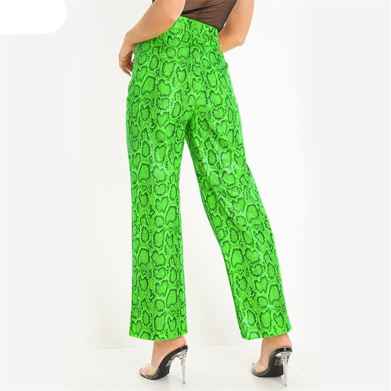 Stilīgas sieviešu taisnās bikses ar dzīvnieku apdruku