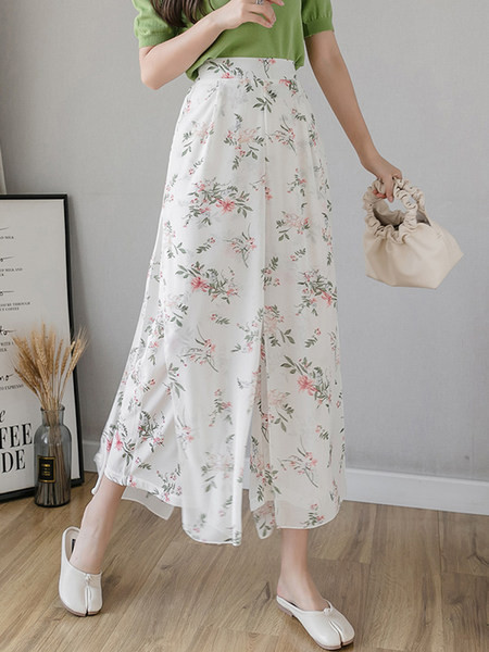 Ikdienas sieviešu bikses ar ziedu rakstu trīs krāsās