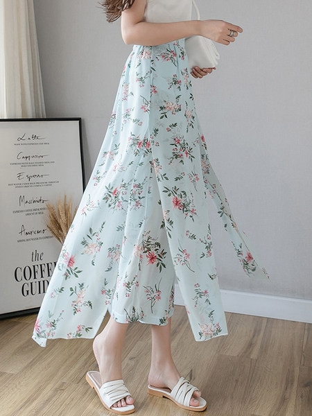 Ikdienas sieviešu bikses ar ziedu rakstu trīs krāsās