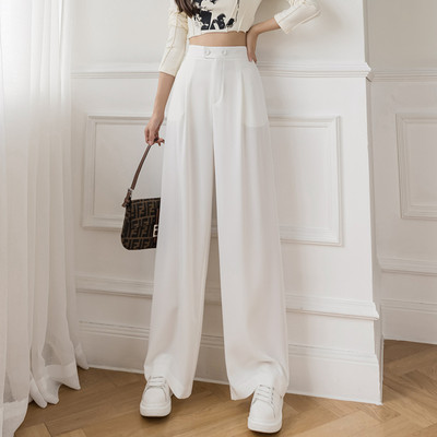 Jauns sieviešu taisno bikšu modelis ar kabatām un augstu vidukli