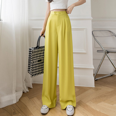 Jauns sieviešu taisno bikšu modelis ar kabatām un augstu vidukli