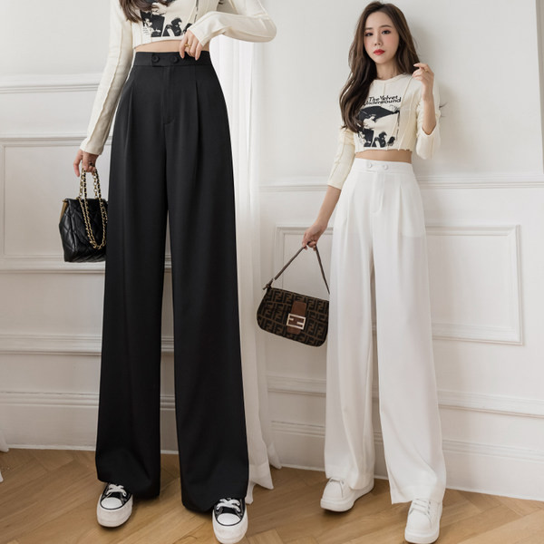 Jauns sieviešu taisno bikšu modelis ar kabatām un augstu vidukli