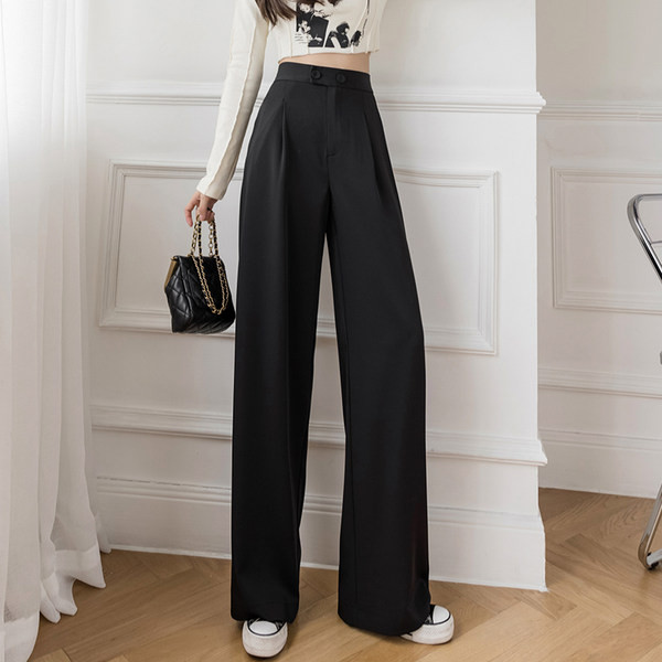 Jauns sieviešu taisno bikšu modelis ar kabatām un augstu vidukli