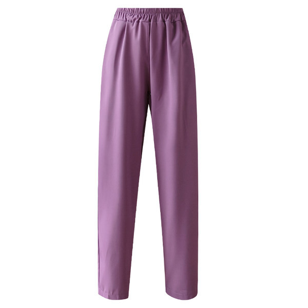 Sieviešu bikses ar kabatām un augstu vidukli - 9/10 garums