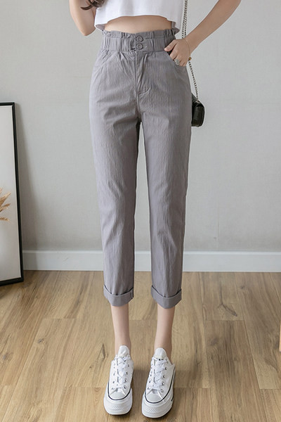 Pantaloni casual dama - talie inalta in mai multe culori