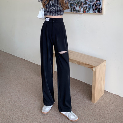 Model larg de pantaloni de dama cu motive rupte