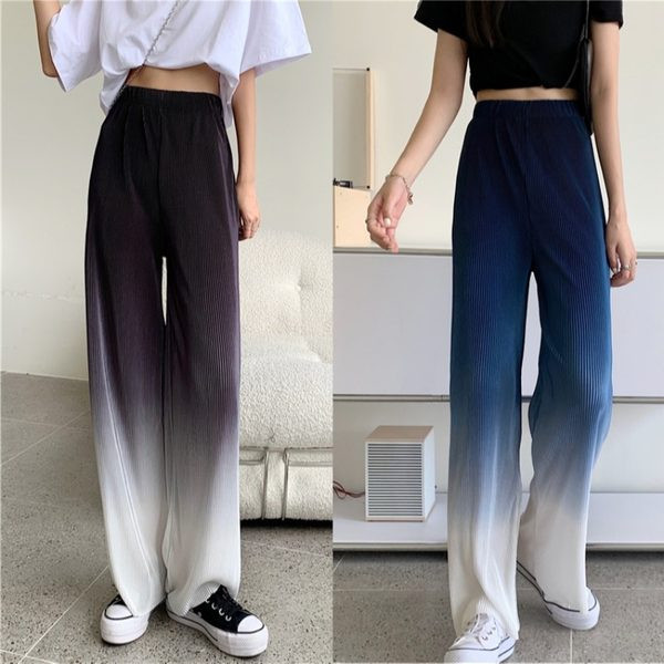 Pantaloni de damă de ultimă generație cu talie înaltă în culori irizate