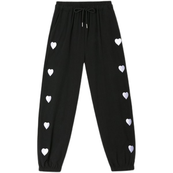 Sieviešu ikdienas bikses ar kabatām un saitēm