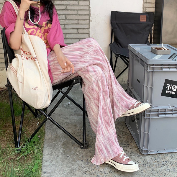 Γυναικείο παντελόνι φαρδύ μοντέλο με υψηλή ελαστική μέση