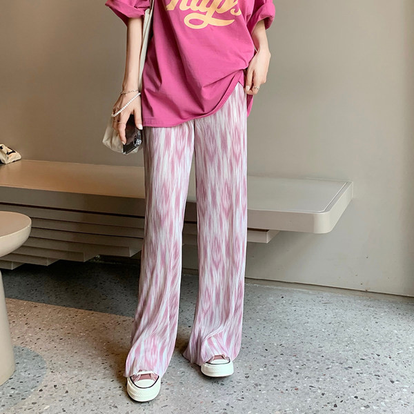 Γυναικείο παντελόνι φαρδύ μοντέλο με υψηλή ελαστική μέση