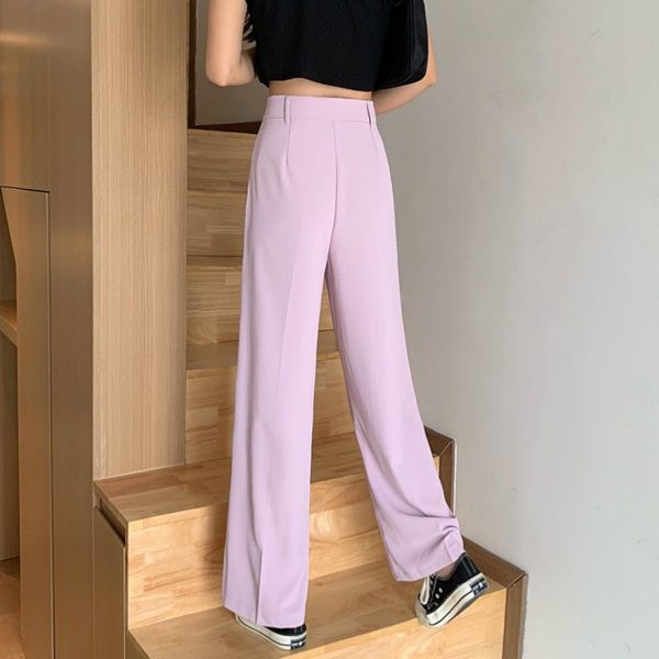 Pantaloni de dama model lat cu nasturi si talie inalta