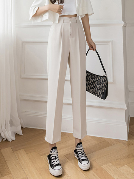 Ikdienas sieviešu bikses ar augstu vidukli - vairākas krāsas