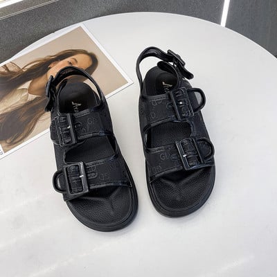 Sandale casual dama cu catarama in doua culori