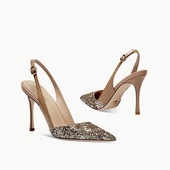 Κομψά γυναικεία σανδάλια μυτερό μοντέλο με ψηλό τακούνι