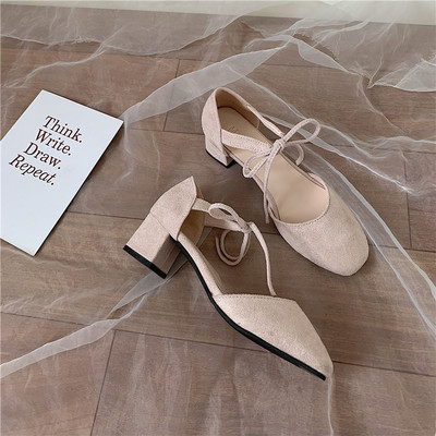 Sandale moderne de damă cu toc și șireturi