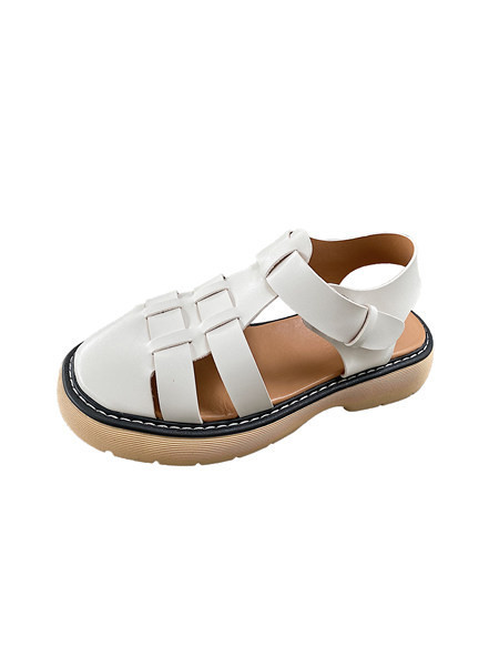 Sandale dama din piele ecologica model rotunjit