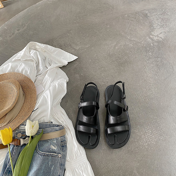 Sandale casual dama cu talpa plata din piele ecologica