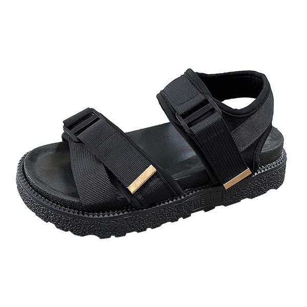 Ikdienas sieviešu sandales ar plakanu zoli un sprādzi