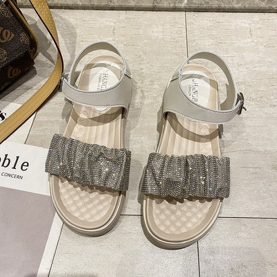 Sandale de damă cu pietre și talpă plată - mai multe culori