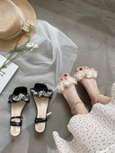 Stilīgas sieviešu sandales ar papēdi un tillu