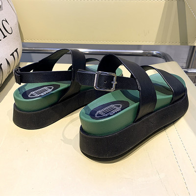 Sandale de dama cu talpa inalta in doua culori