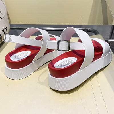 Sandale de dama cu talpa inalta in doua culori