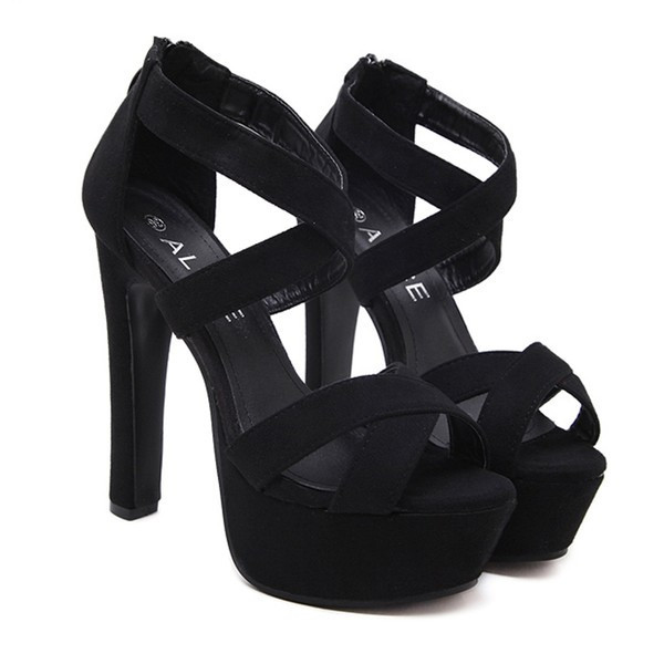 Modernas sieviešu sandales ar krusteniskām siksnām un 13,5 cm papēdi