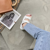 Sandale de damă elegante cu velcro și talpă plată