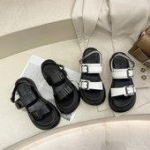 Ženske ležerne sandale s platformom u bijeloj i crnoj boji