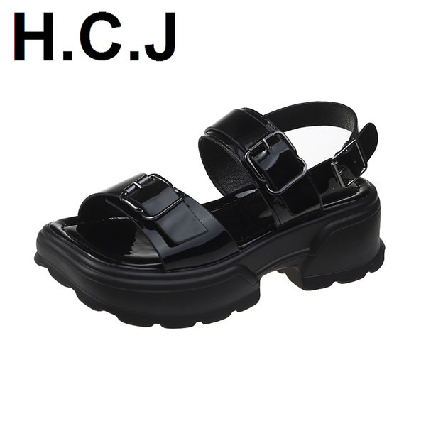 Sandale moderne de damă din piele artificială în alb și negru