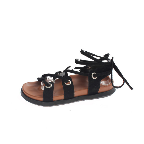 Sandale de dama moderne cu talpa plate si sireturi