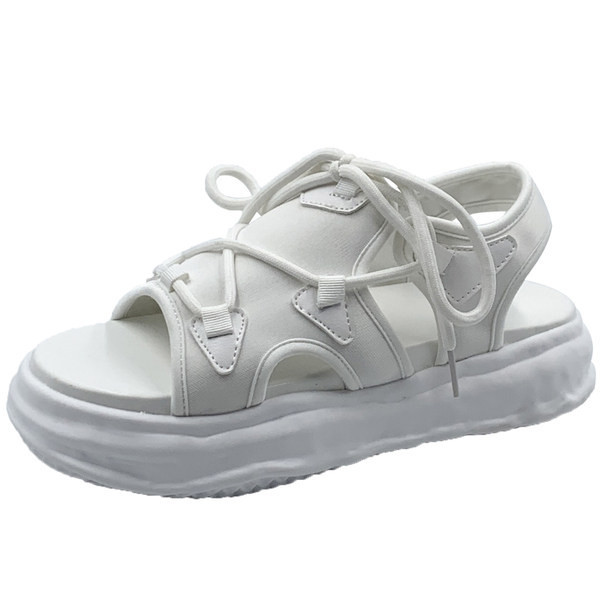 Sandale casual dama cu talpa plate si sireturi