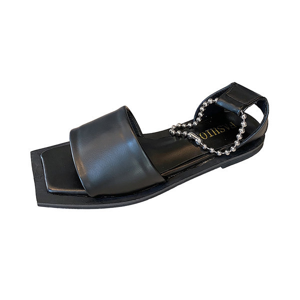 Stilīgas sieviešu sandales no eko ādas ar metāla elementu