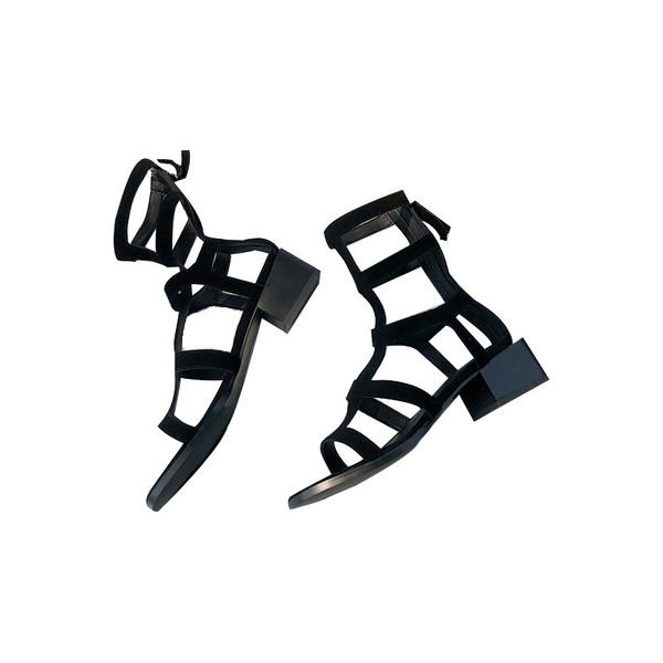 Modernas sieviešu sandales ar papēdi un rāvējslēdzēju