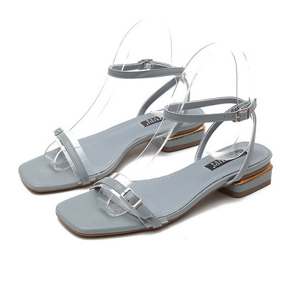 Sandale casual dama cu toc patrat jos si catarame