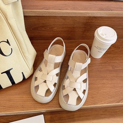 Sandale casual dama model rotunjit din piele ecologica