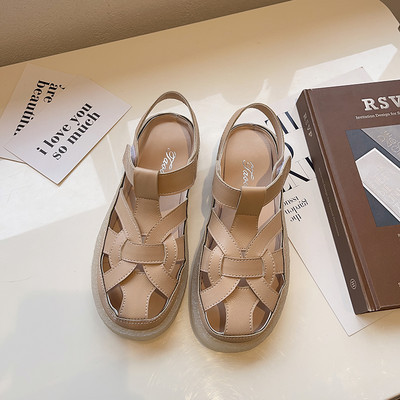 Sandale casual dama model rotunjit din piele ecologica