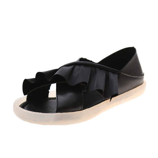 Vienkārša modeļa sieviešu sandales no eko ādas