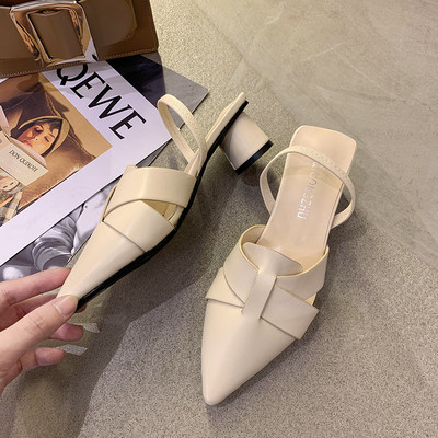 Stilīgas sieviešu sandales no eko ādas vienkrāsaina modeļa