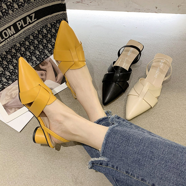 Stilīgas sieviešu sandales no eko ādas vienkrāsaina modeļa