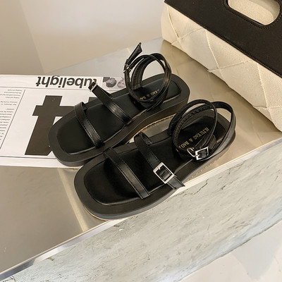 Sandale de dama din piele cu talpa plata in mai multe culori