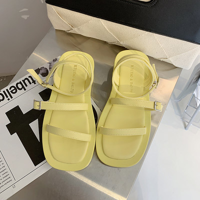 Sandale de dama din piele cu talpa plata in mai multe culori